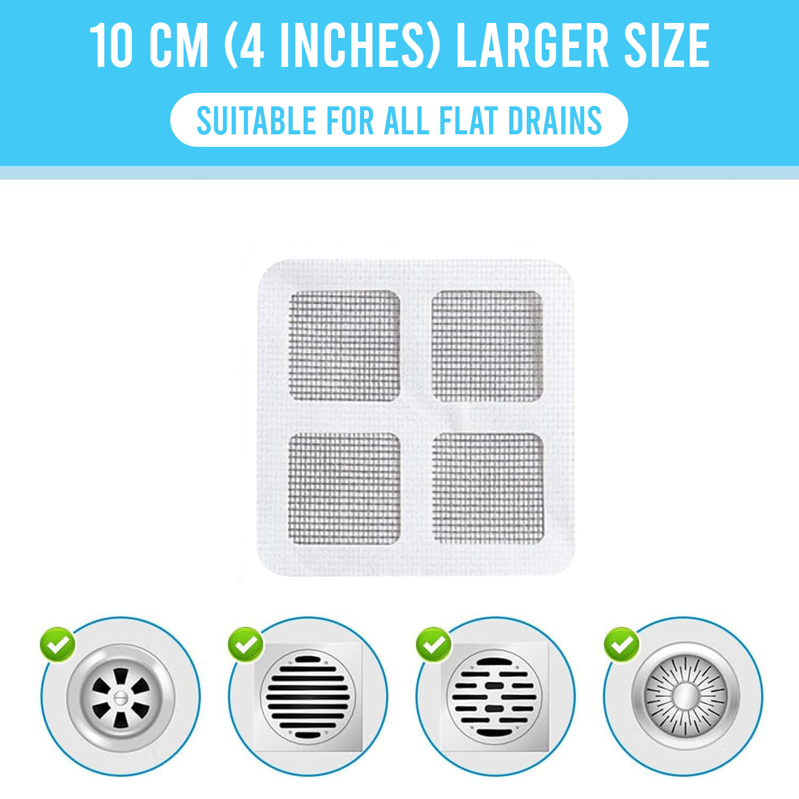 Hair Catcher Drain Stickers, Easy Use Shower Hair Blocker, Pack of 50