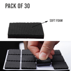 Silent Chair Leg Protectors, Anti Slip Noise Reducing Pads, Black, Pack of 30