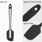 Heat Resistant Silicone Spatula, Non Stick One Piece Design, Black, Pack of 1