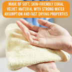 Coral Velvet Hand Towel with Hanging Loop, Soft & Absorbent, Pack of 1
