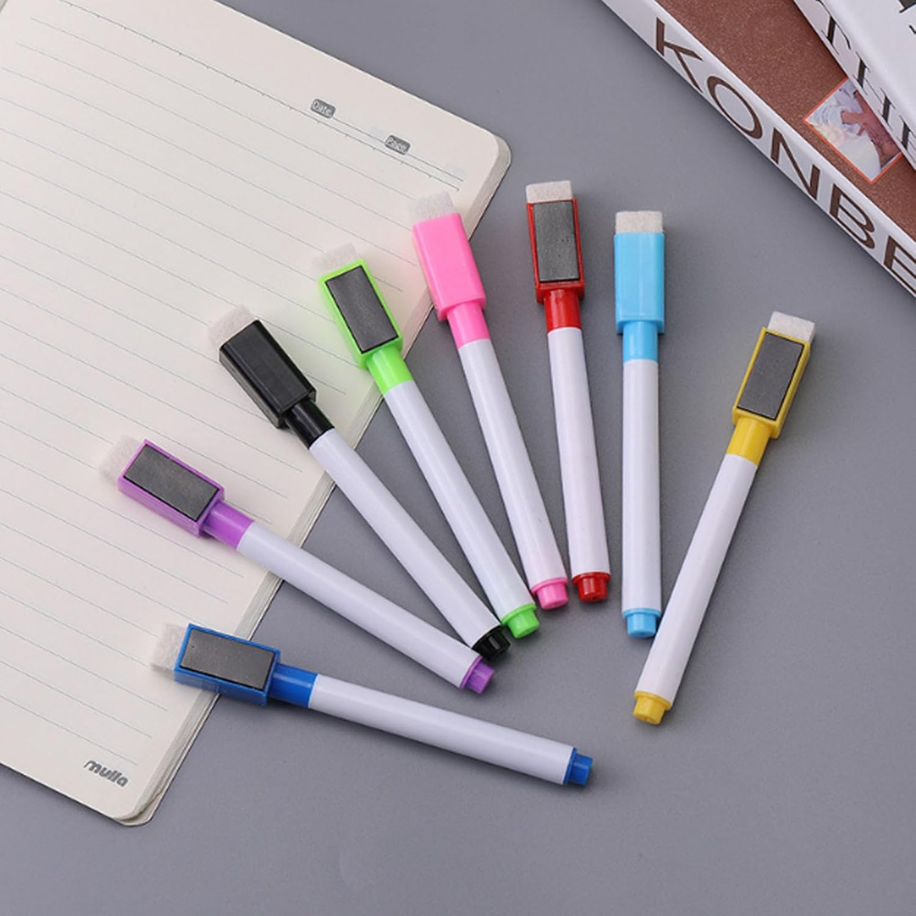 Erasable Magnetic Markers, Reusable Design, Pack of 4