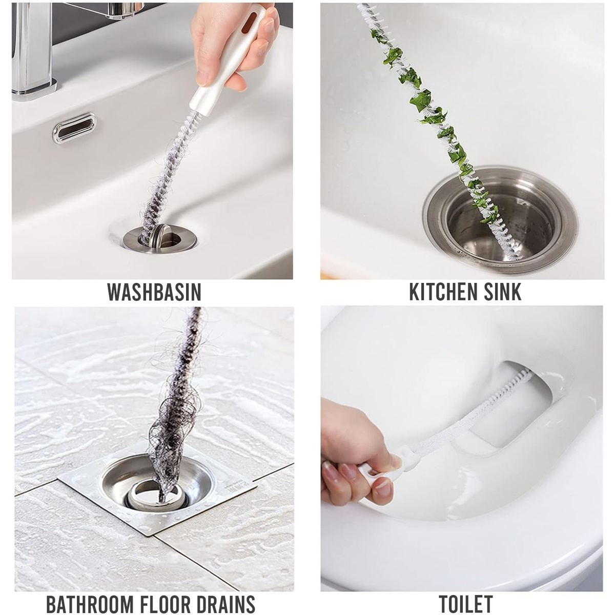 Flexible Drain Cleaning Brush, Hair Clog Remover