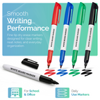 Dry Wipe Whiteboard Markers, 3mm Fine Tip, Pack of 12