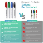 Dry Wipe Whiteboard Markers, 3mm Fine Tip, Pack of 12