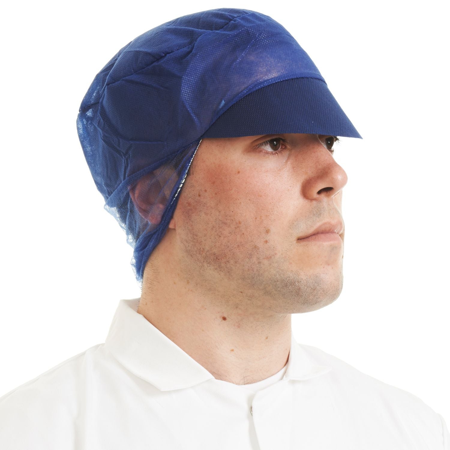 Disposable Snood Caps with Peak, Non Woven Hair Covers