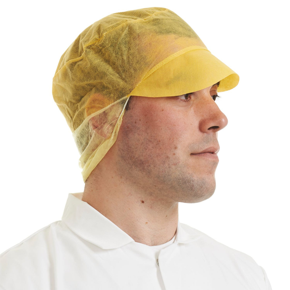 Disposable Snood Caps with Peak, Non Woven Hair Covers