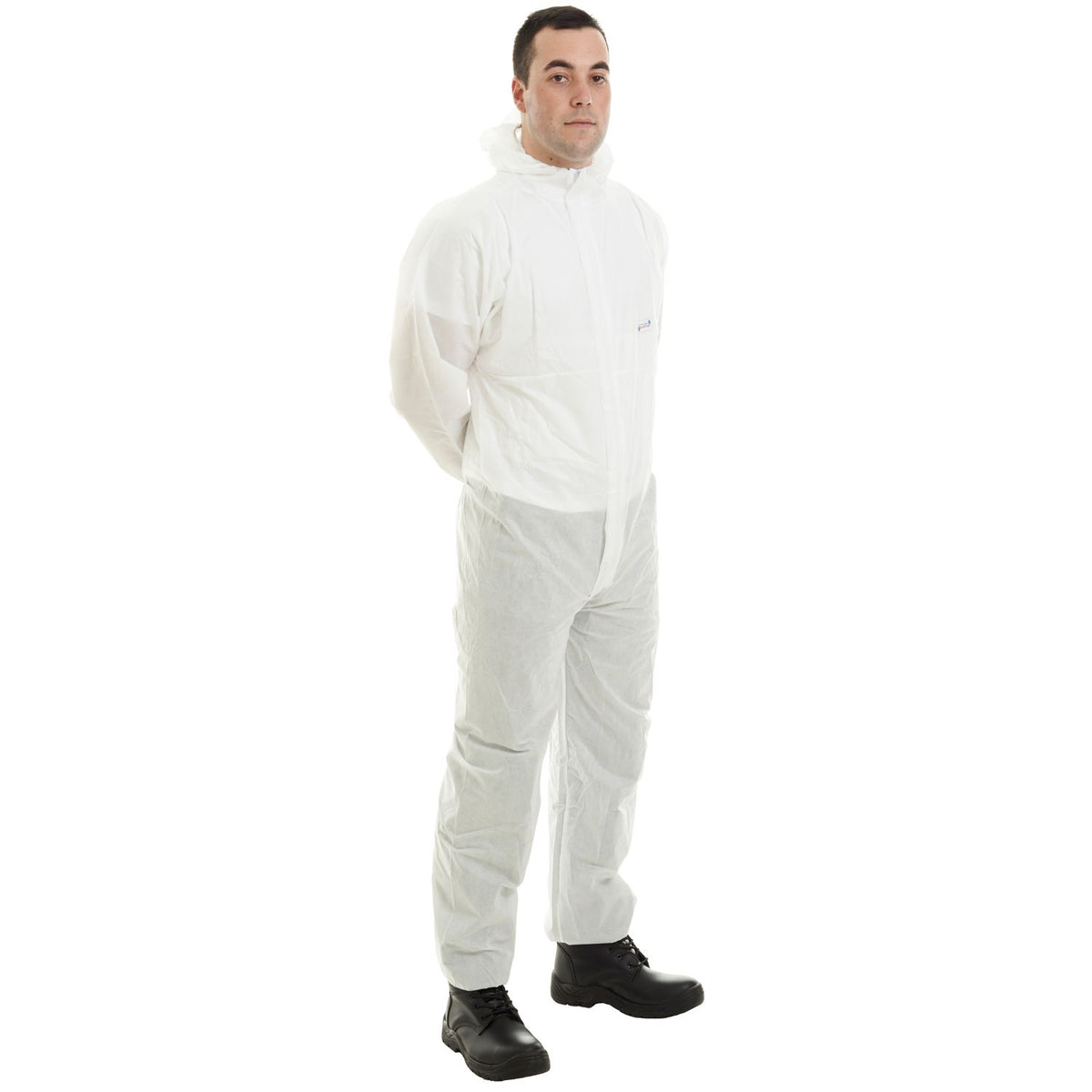 Type 5/6 SMS Disposable Protective Coverall, Breathable Hooded Suit