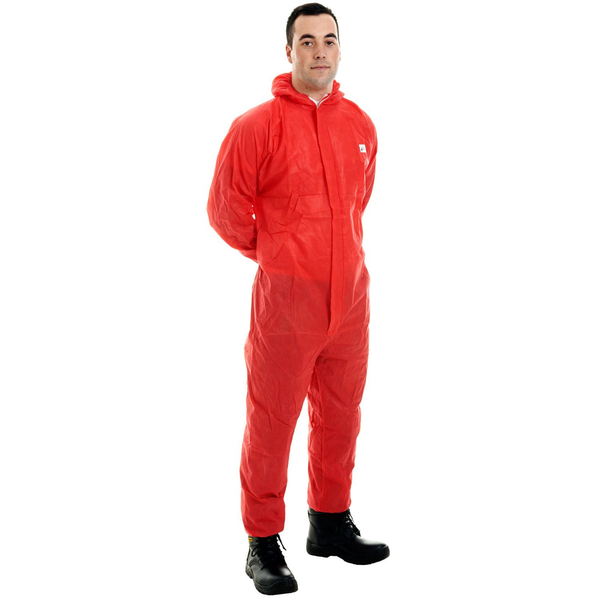 Type 5/6 SMS Disposable Protective Coverall, Breathable Hooded Suit
