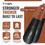 Short Metal Shoe Horn with Leather Strap, 17cm