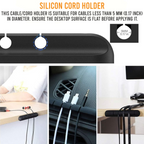 Cable Organiser, 7 Hole Self Adhesive Wire Holder, Black, Pack of 1