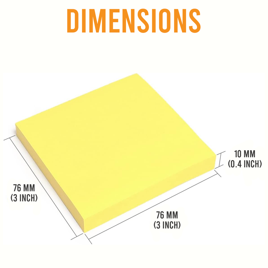 Self Adhesive Sticky Notes, Square Memo Pads, 500 Sheets