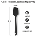 Heat Resistant Silicone Spatula, Non Stick One Piece Design, Black, Pack of 1