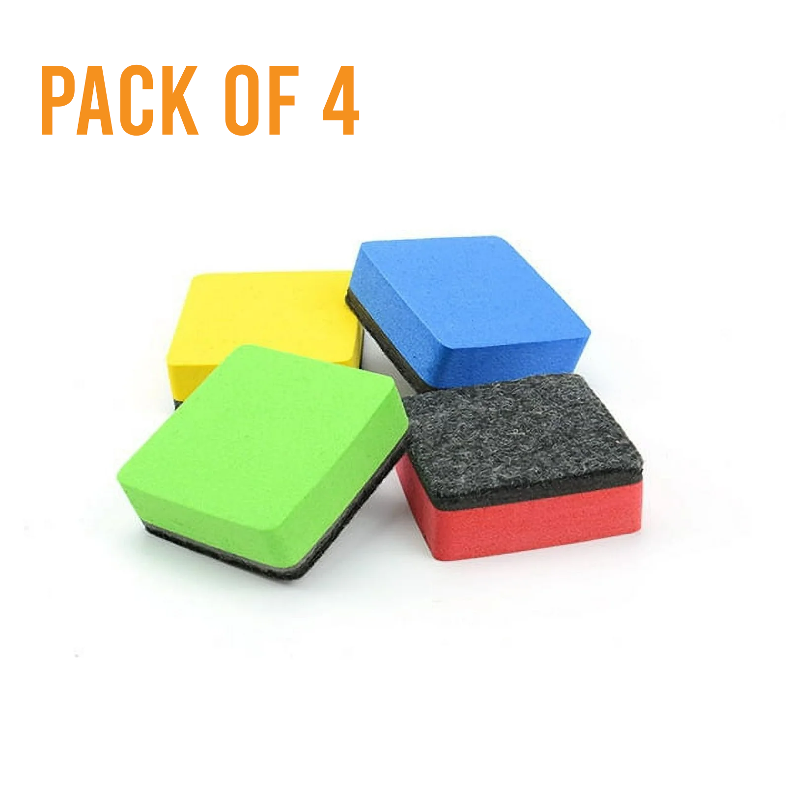 Dry Erasers, Whiteboard & Blackboard Use, Pack of 4