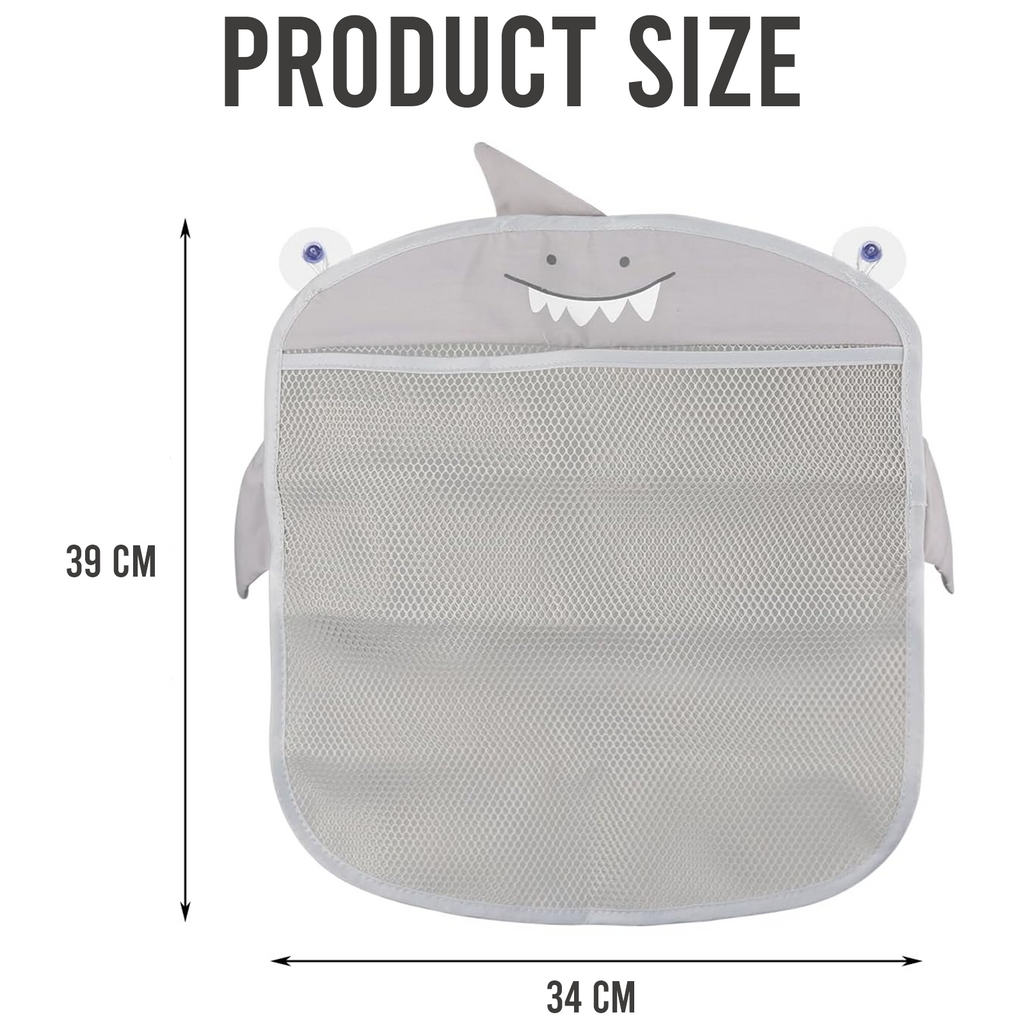 Shark Bath Toy Organizer, Hanging Mesh Storage Net, Grey, Pack of 1