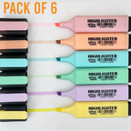 Highlighters, Chisel Tip Marker Pens, Pack of 6