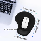 Ergonomic Mouse Pad with Wrist Support, Memory Foam Design, Black, Pack of 1