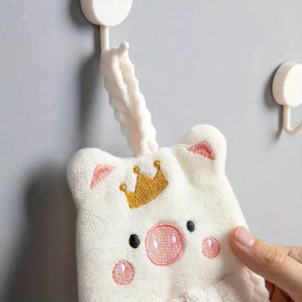 Coral Velvet Hand Towel with Hanging Loop, Soft & Absorbent, Pack of 1