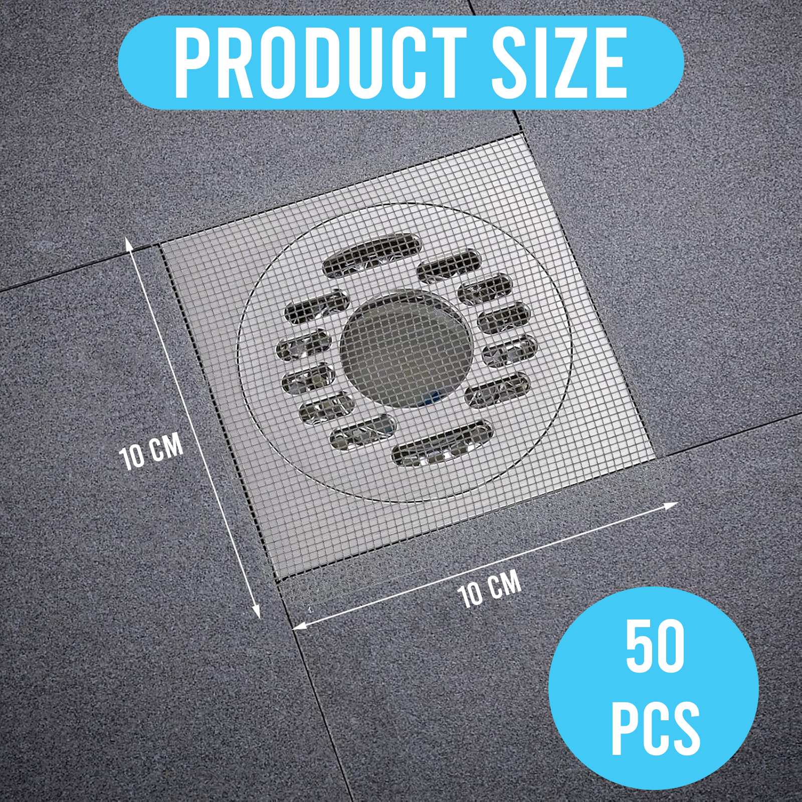 Hair Catcher Drain Stickers, Easy Use Shower Hair Blocker, Pack of 50