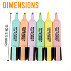 Highlighters, Chisel Tip Marker Pens, Pack of 6