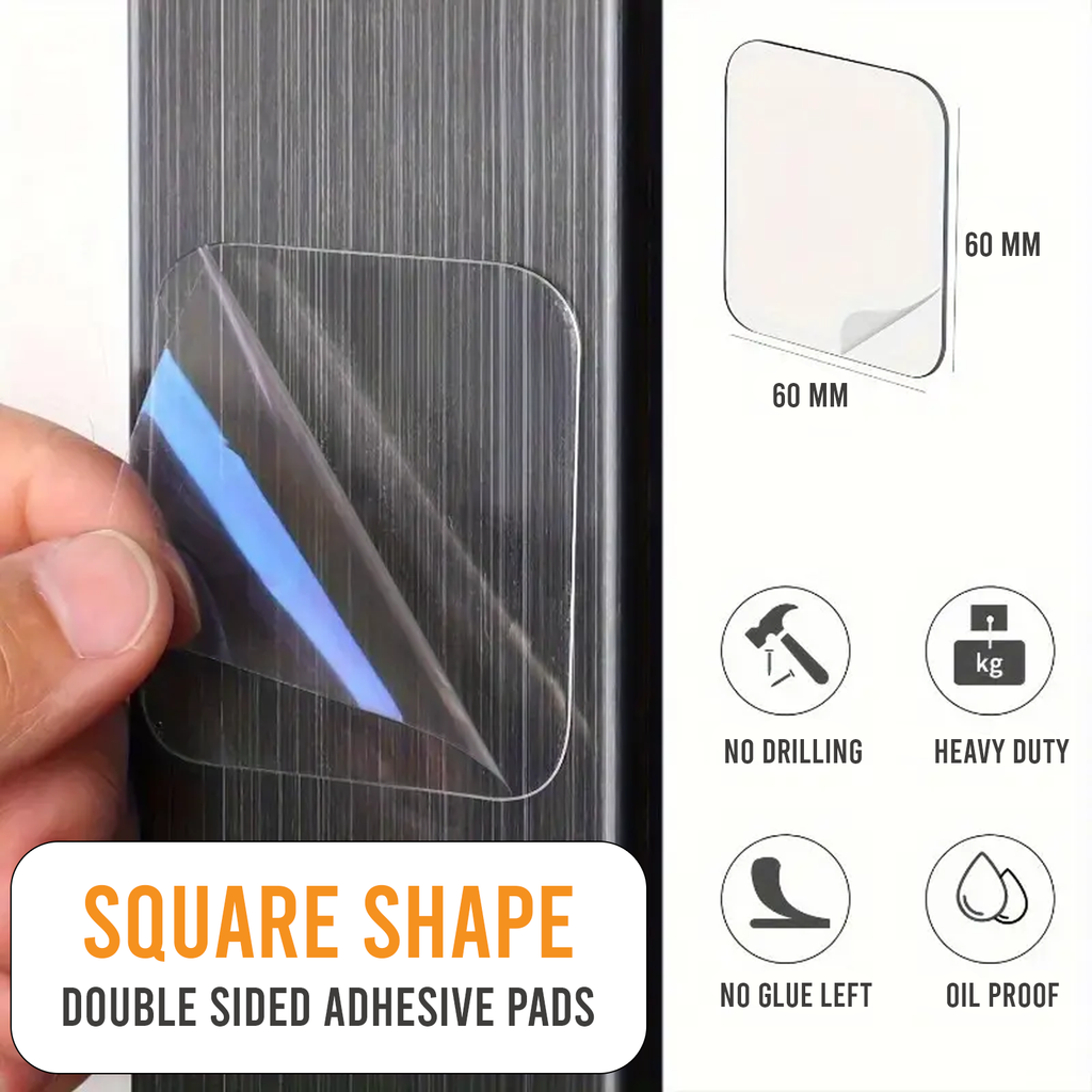 Transparent Double-Sided Mounting Tape, Strong Adhesive, Pack of 50