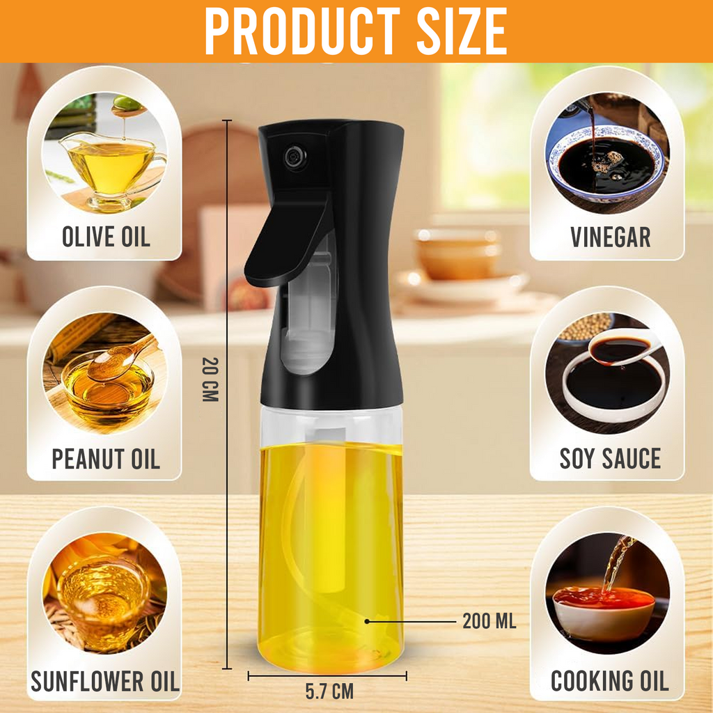 Olive Oil Sprayer for Cooking, Manual Spray Bottle, 200ml