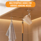 Heart Shaped Adhesive Hooks, Clear Wall Hooks, Pack of 10