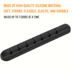 Cable Organiser, 7 Hole Self Adhesive Wire Holder, Black, Pack of 1