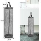 Wall Mounted Foldable Plastic Bag Holder, Reusable Storage Rack, Black, Pack of 1