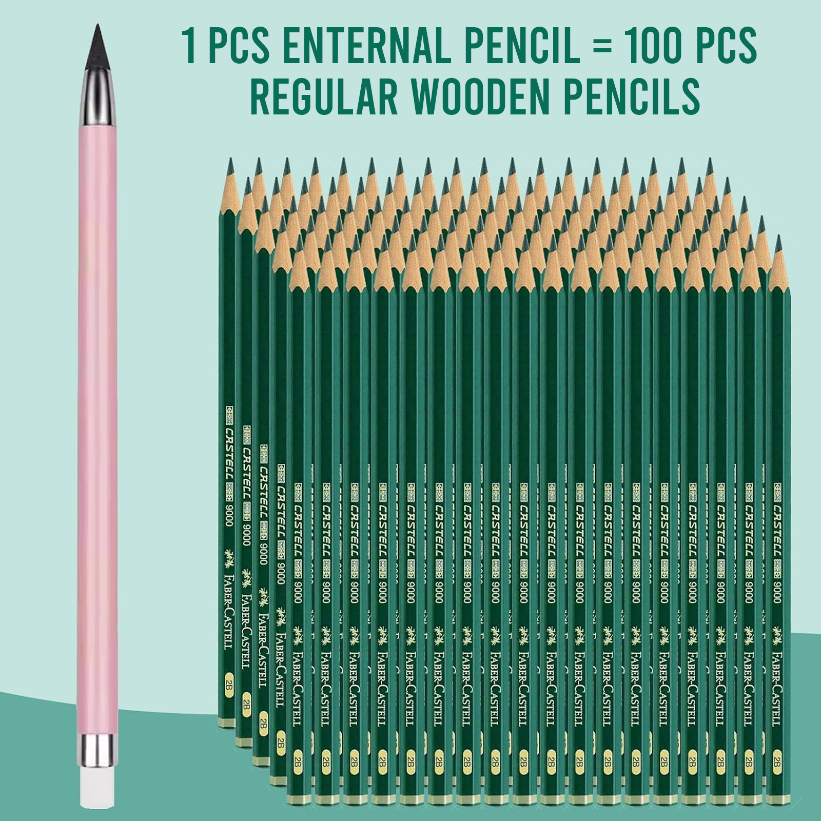 Pencils with Eraser, Reusable Inkless Design, Pack of 6