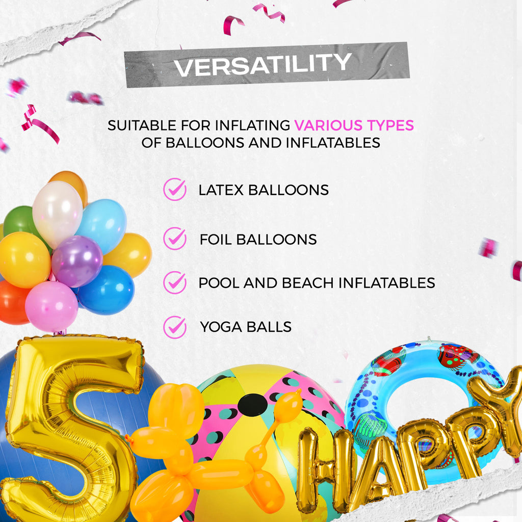 Manual Balloon Pump, Handheld Inflator, Random Colour