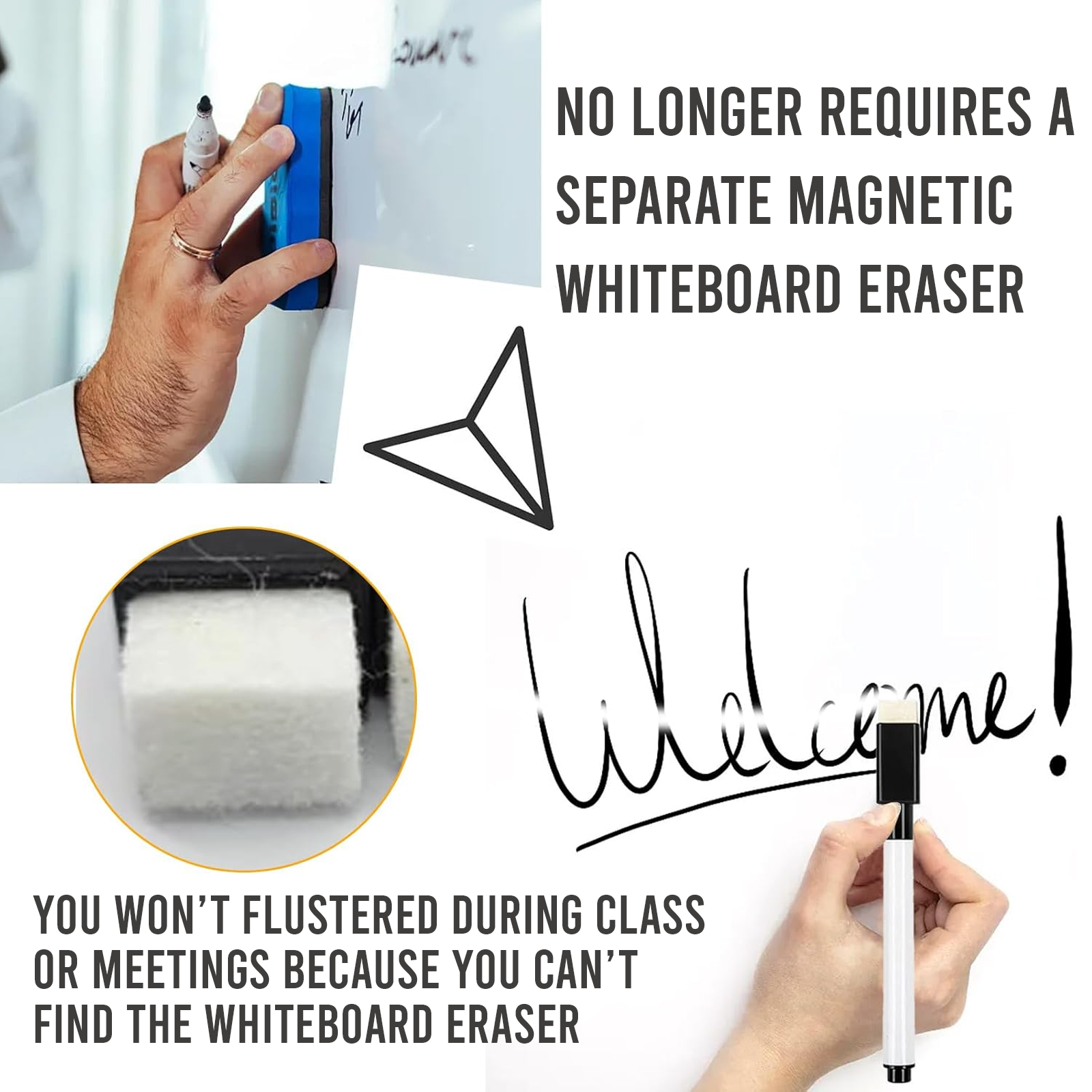 Erasable Magnetic Markers, Reusable Design, Pack of 4