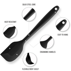 Heat Resistant Silicone Spatula, Non Stick One Piece Design, Black, Pack of 1