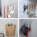 Heart Shaped Adhesive Hooks, Clear Wall Hooks, Pack of 10