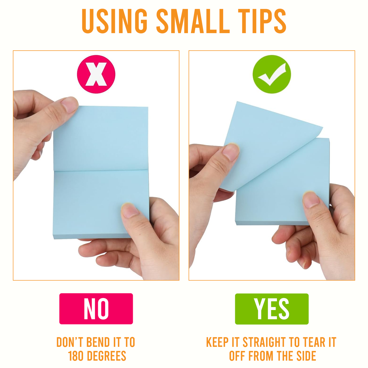 Self Adhesive Sticky Notes, Square Memo Pads, 500 Sheets