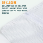 Polyester Mesh Laundry Bag with Zipper, Wash Protection