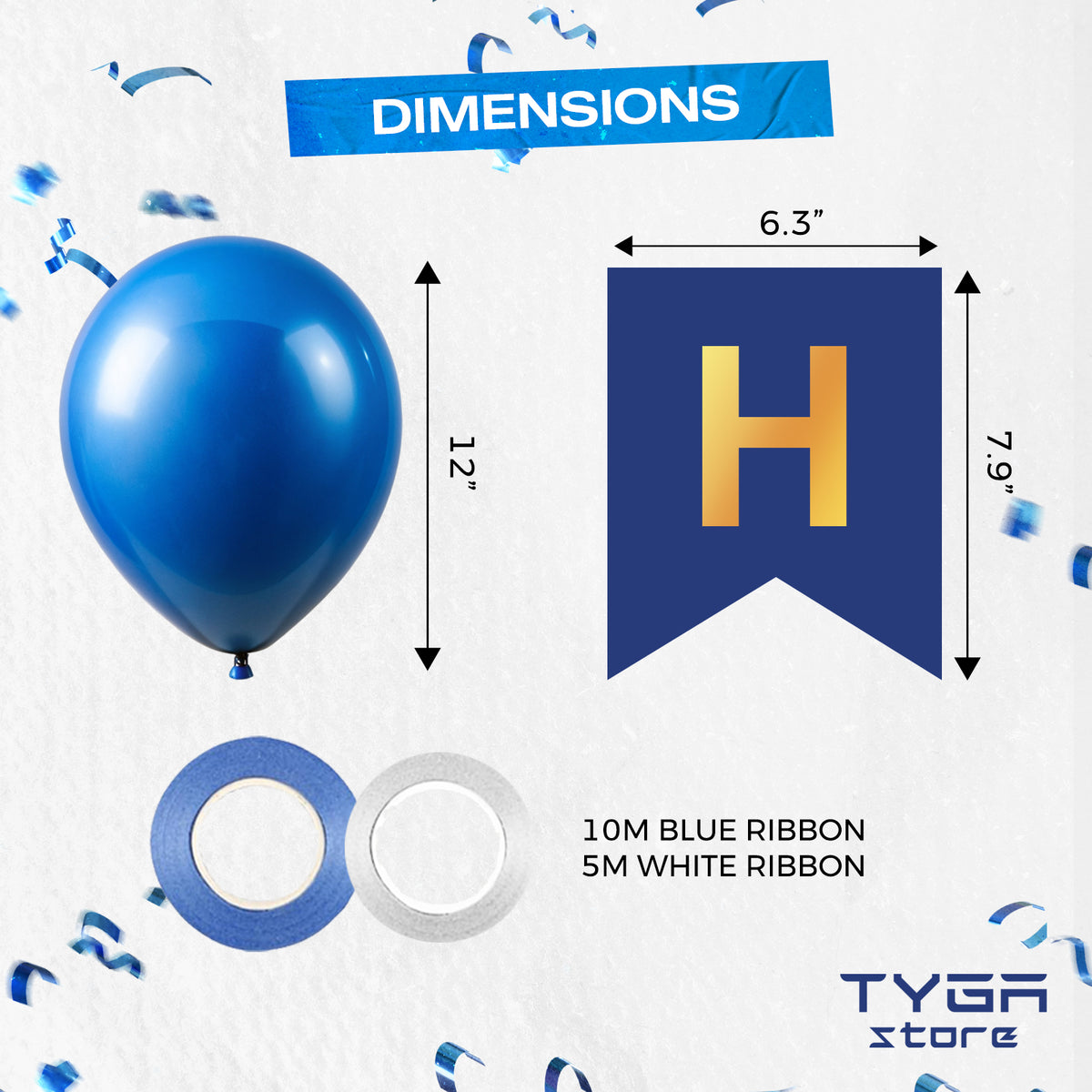 Birthday Balloon Decoration Set, Blue, 16 Balloons