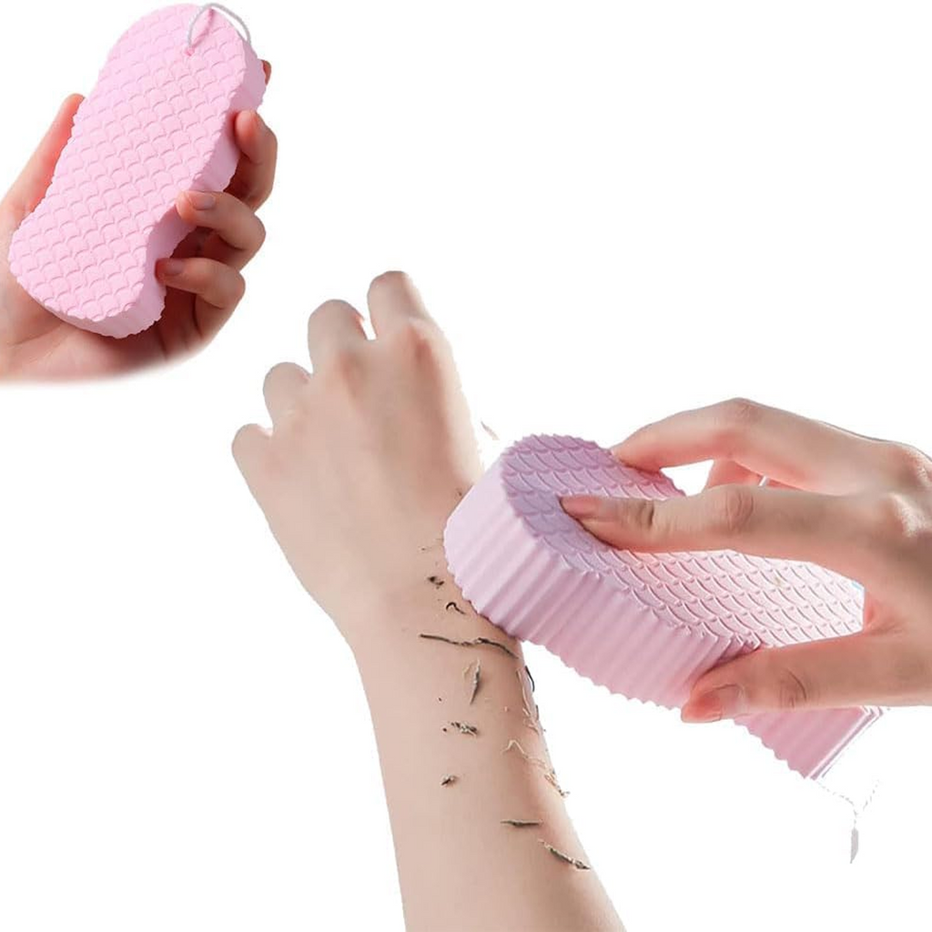 Super Soft Exfoliating Bath Sponge, Gentle Body Cleansing, Baby Pink, Pack of 1