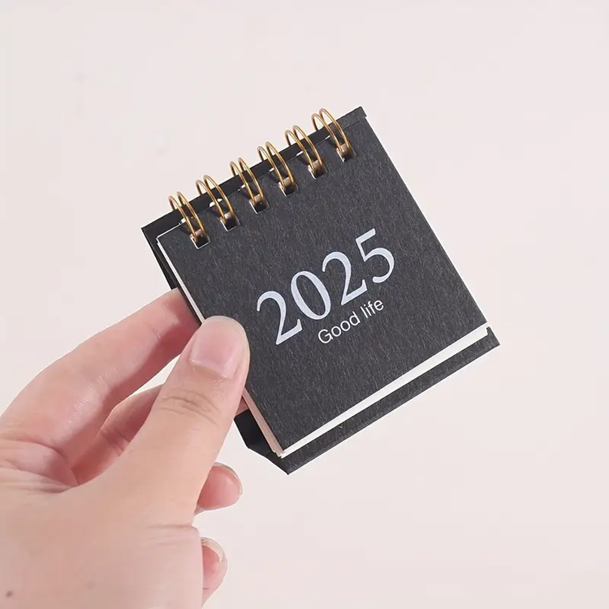 Flip Page Mini Desk Calendar with Memo Pad, Geometric Design, 2025