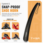 Long Handled Plastic Shoe Horn, Snap Proof, 43cm