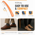 Long Handled Plastic Shoe Horn, Snap Proof, 43cm