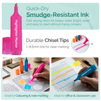 Highlighter Pens, Chisel Tip Assorted Colours, Pack of 4