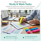 Highlighter Pens, Chisel Tip Assorted Colours, Pack of 4