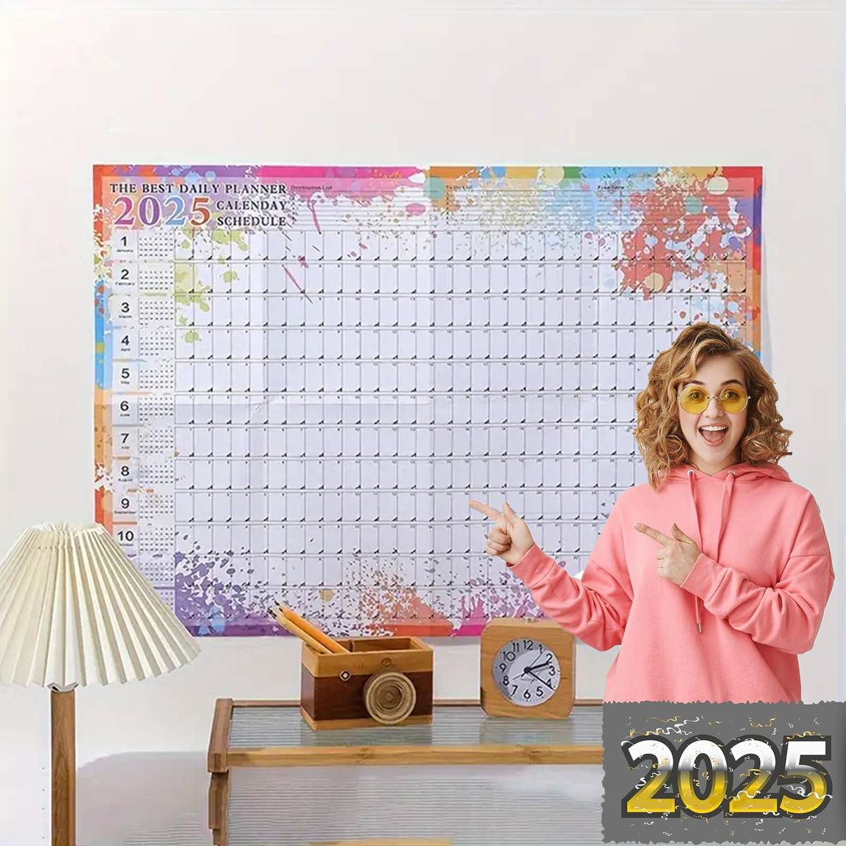 Large Wall Calendar, 12 Month Annual Planner, 2025, Pack of 1