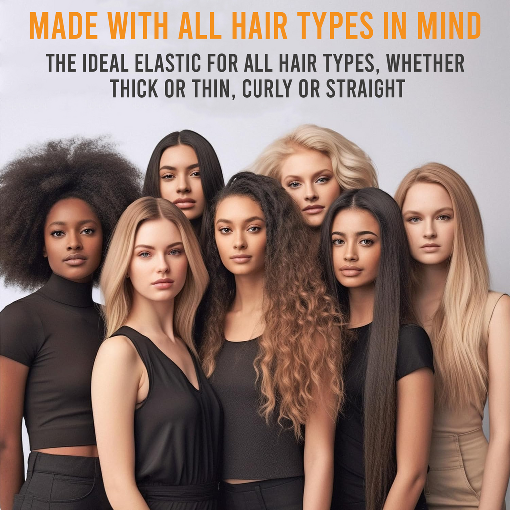 High Elastic Hair Bands, Seamless Soft Hold, Black, Pack of 50