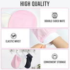 Deep Exfoliating Mitt, Viscose Fibre Scrub, Baby Pink, Pack of 1
