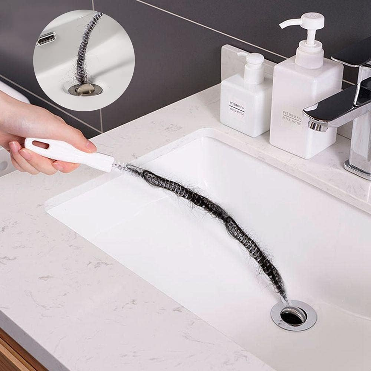 Flexible Drain Cleaning Brush, Hair Clog Remover
