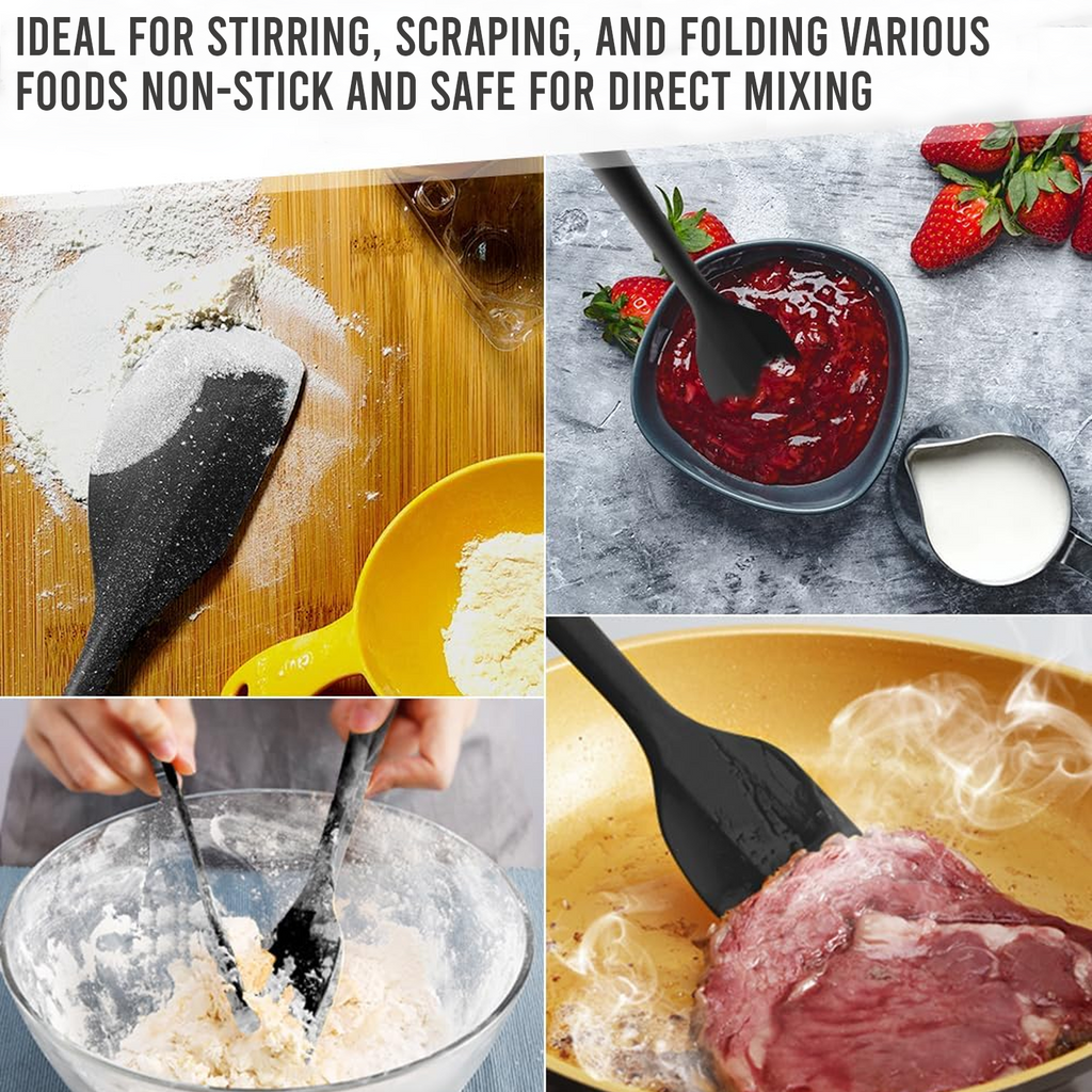 Heat Resistant Silicone Spatula, Non Stick One Piece Design, Black, Pack of 1