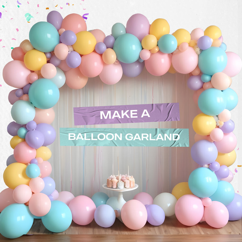 Pastel Latex Balloons with Pink Ribbon, 12 Inch, Pack of 30