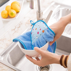 Coral Fleece Fingertip Towels with Hanging Loop, Soft & Absorbent, Pack of 3