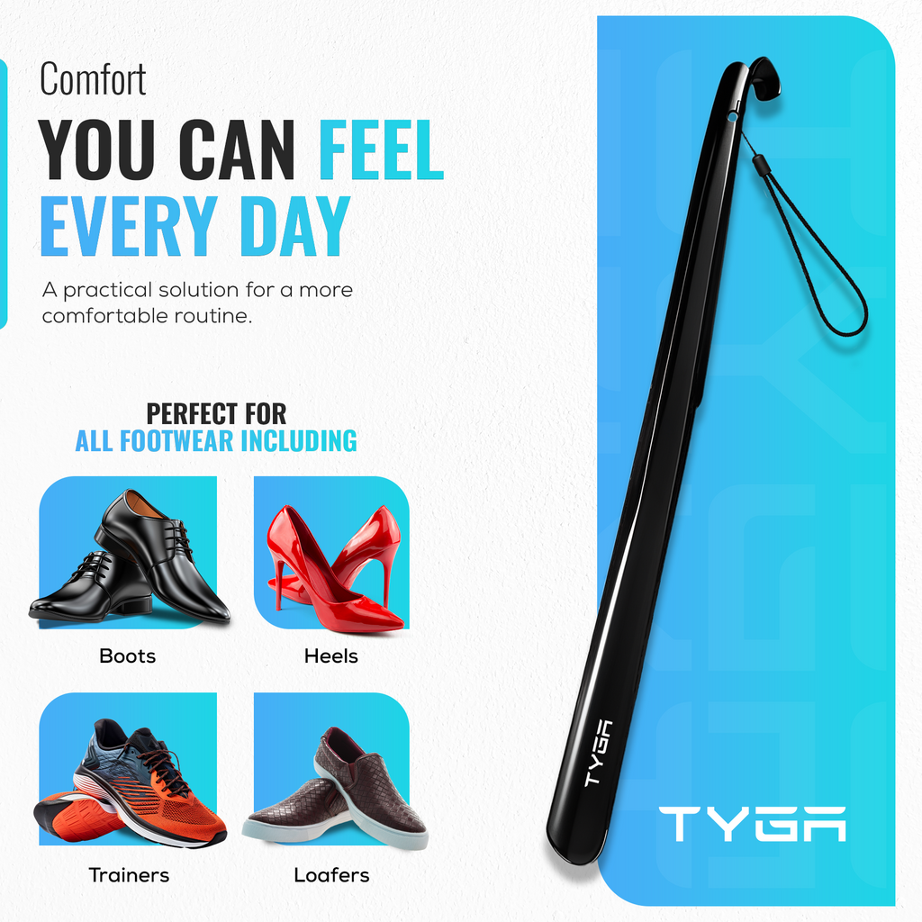 Extra Long Shoe Horn, Comfortable Handle, 58cm